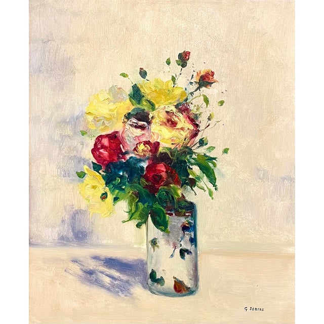 Les Roses Mixed bouquet of roses, Oil painting PROVENANCE: Purchased at Findlay Galleries in Chicago, Illinois late 1960’s...