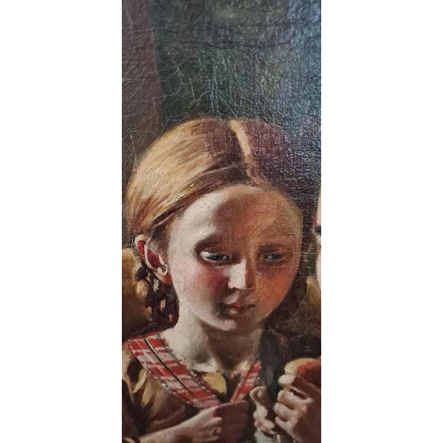 Art Deco Genre Scene, 20th Century, Oil on Canvas For Sale - Image 9 of 17