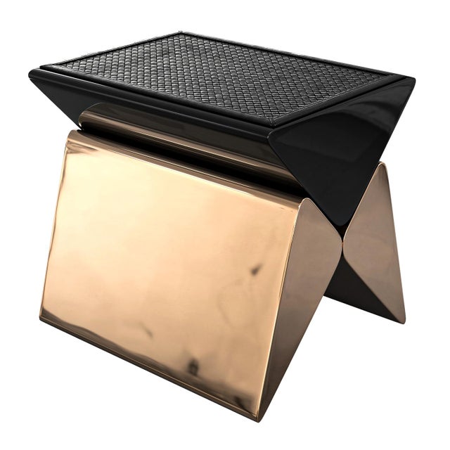 Black "L'amore Dell'anima" Chair With Bronze and Woven Leather For Sale - Image 8 of 8