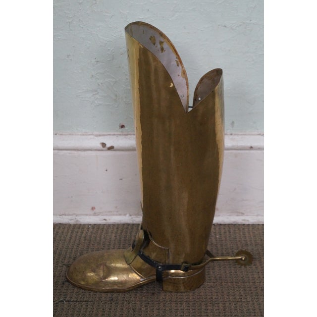 English Brass Boot Umbrella Cane Stand Chairish