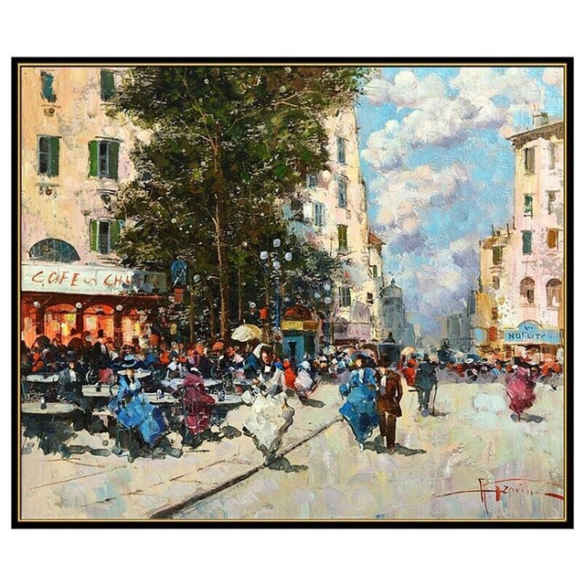 Message us to inquire about custom framing options! (Included for free with every purchase) The artwork here, "Cafe...