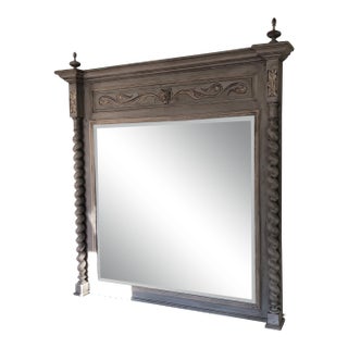 Late 19th Century Painted Barley Twist Trumeau Mirror For Sale
