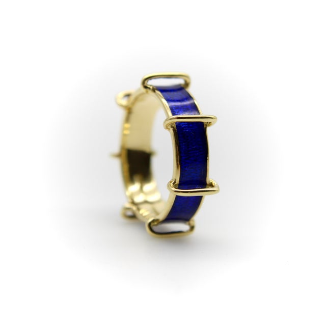 Vintage Tiffany & Co. By Schlumberger 18k Gold Enamel Ring, Size 7 For Sale - Image 9 of 11