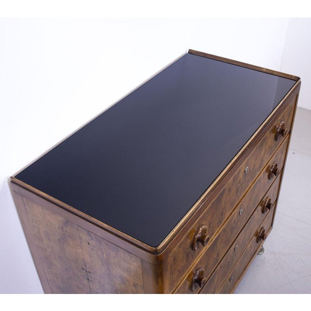 Brown Art Deco Burr Walnut Chest of Drawers, 1920s For Sale - Image 8 of 18