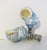 Contemporary Fiji Shell Lamp Finials, Pearl Finish Blue and Silver Leaf Swirls, Coastal Decor, Pair For Sale - Image 3 of 5