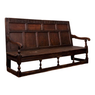 Oak Settle, 17th Century For Sale