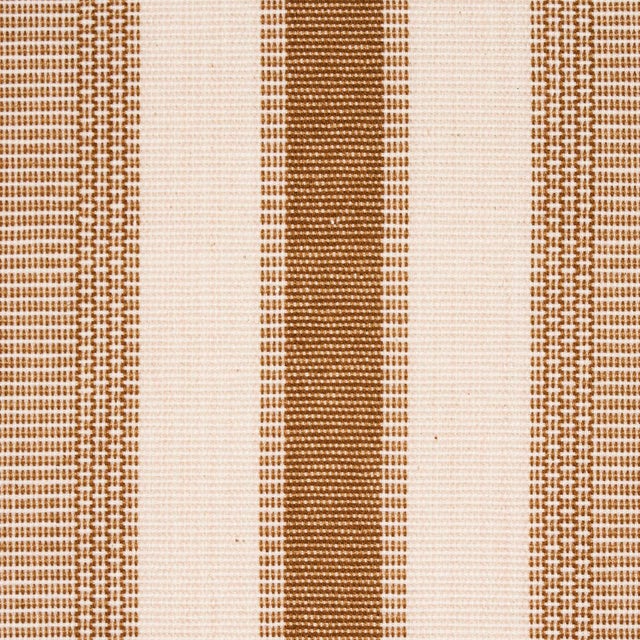 Traditional Sample - Schumacher Ipala Hand Woven Stripe Fabric in Carmel For Sale - Image 3 of 5