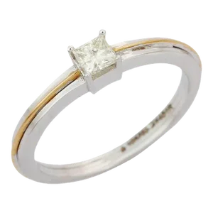 0.30 Ct Solitaire Diamond Unisex Engagement Ring in 18k White Gold Size 3