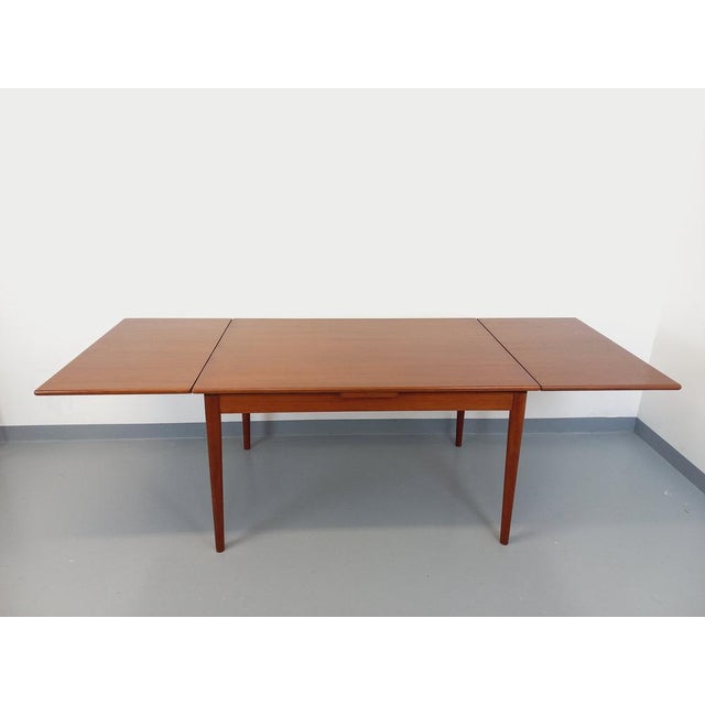 Vintage Scandinavian Dining Table in Teak with Extensions, 1960s For Sale - Image 6 of 18