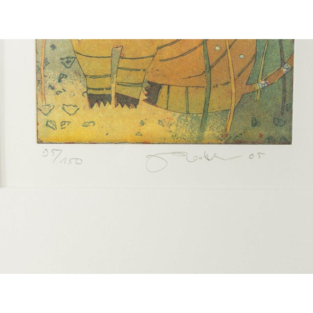 Contemporary Jutta Votteler, Cat, Color Etching For Sale - Image 3 of 5