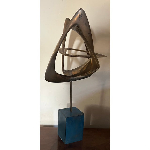 Mid-Century Modern Abstract Expressionist Brass Kinetic Table Sculpture Circa 1960 For Sale - Image 11 of 17