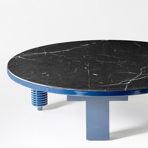 Black Marble Blue Rounded Multi-Leg Low Table by Jaime Hayon for BD Barcelona For Sale - Image 3 of 7