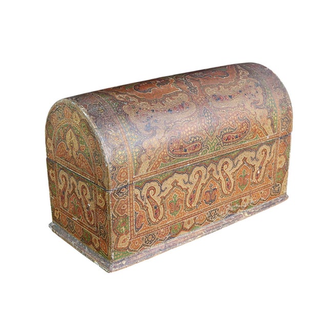 Antique Kashmiri Dome Topped Stationary Box, 1880 For Sale - Image 11 of 11