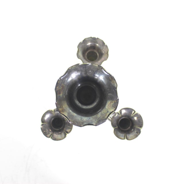 Vintage Edwardian silver plated epergne with four removable cones for flower arranging. Makes a beautiful centrepiece....