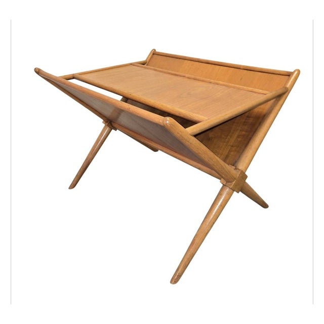 1950s 1950s T.H.Robsjohn Gibbings Side Table/Magazine/Stand X Base For Sale - Image 5 of 13