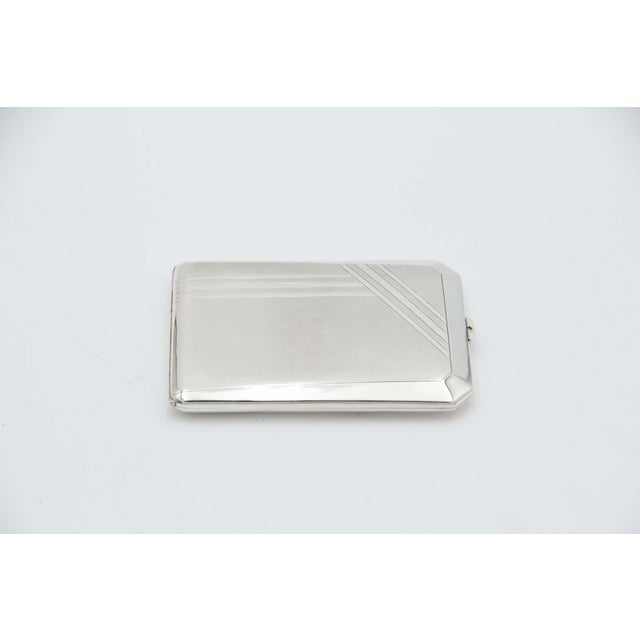 Rectangular Silver Cigarette Case with Beveled Corners For Sale - Image 4 of 4