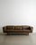 A rare danish mid century three seater sofa model "v11" in thick original olive brown leather with beautiful matching...