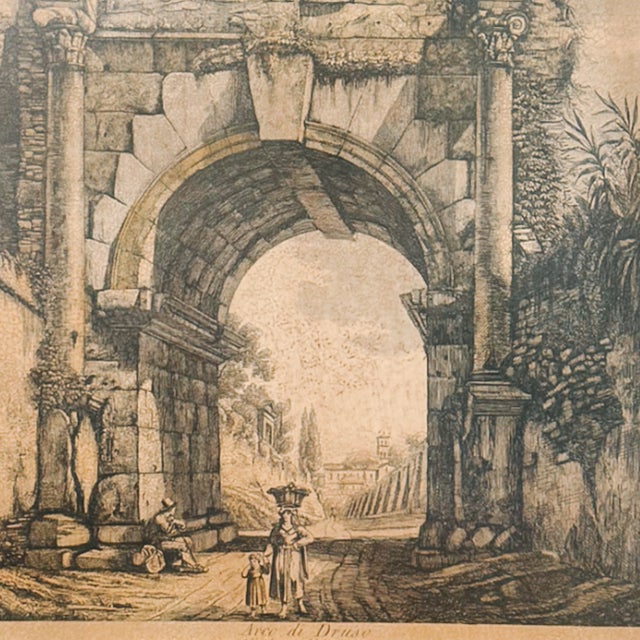Large 19th Century Luigi Rossini Architectural Roman Arch Etchings - A Pair For Sale In San Diego - Image 6 of 11