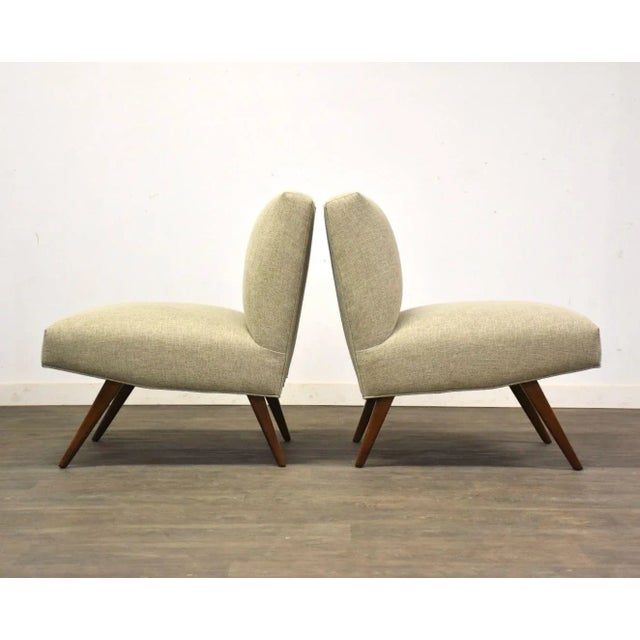 Mid-Century Modern 1960s Grey Mid Century Slipper Lounge Chairs - a Pair For Sale - Image 3 of 8