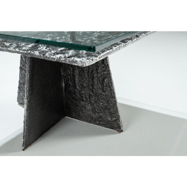 Metal Brutalist Coffee Table in Aluminium, 1970s For Sale - Image 7 of 14