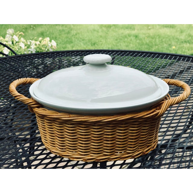 1960s Arabia of Finland White Ceramic Oval Covered Casserole Serving