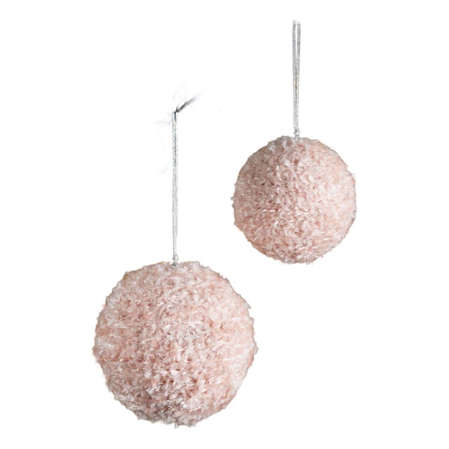 Furry Ball Ornament (Set of 4) For Sale