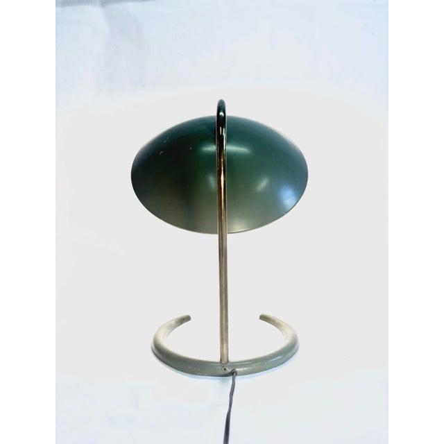 Mid 20th Century Mid Century Modern Green Enamel Desk Lamp For Sale In Chicago - Image 6 of 12