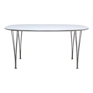 Super-Elliptical Dining Table by Piet Hein and Bruno Mathsson for Fritz Hansen, 1975 For Sale