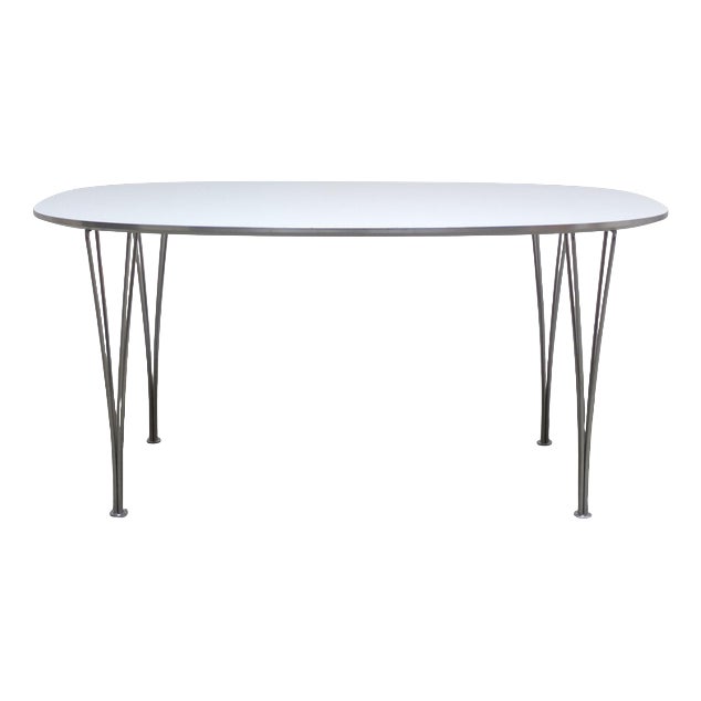 Super-Elliptical Dining Table by Piet Hein and Bruno Mathsson for Fritz Hansen, 1975 For Sale