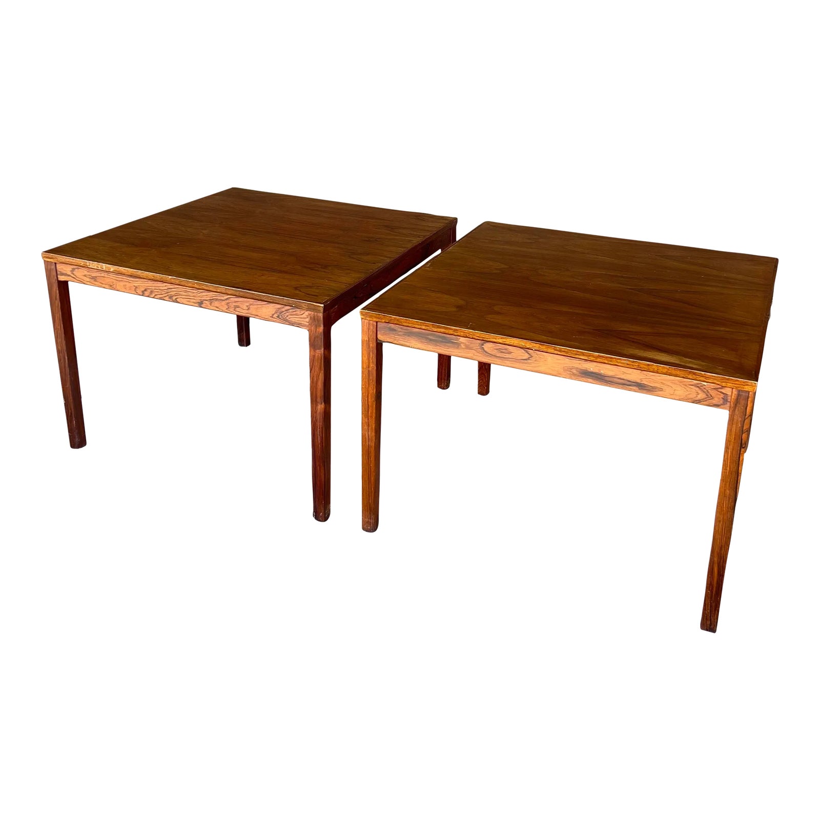 Pair of Haug Snekkeri A/S Rosewood Side Tables for Bruksbo | Chairish