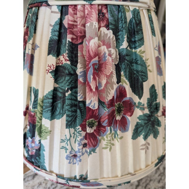Vintage Botanical Pleated Lampshades- A Pair For Sale - Image 11 of 17