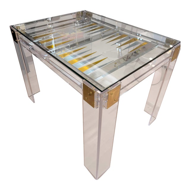Acrylic Backgammon Table For Sale