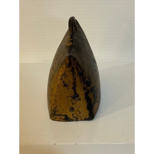 Metal Vintage German Primitive Metal Cowbell With Rustic Patina and Clapper 2.75” T For Sale - Image 7 of 12