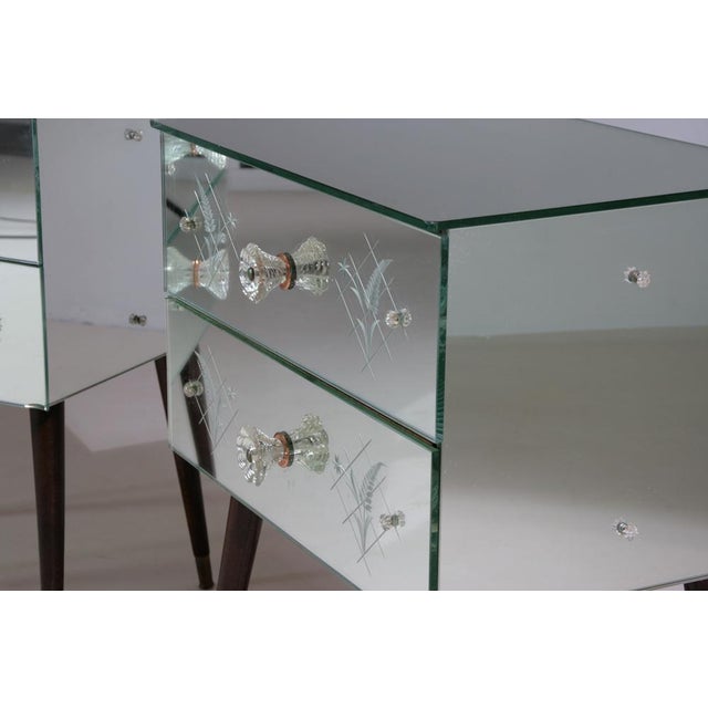 Art Deco Mirrored Bedside Tables, 1950s, Set of 2 For Sale - Image 16 of 18