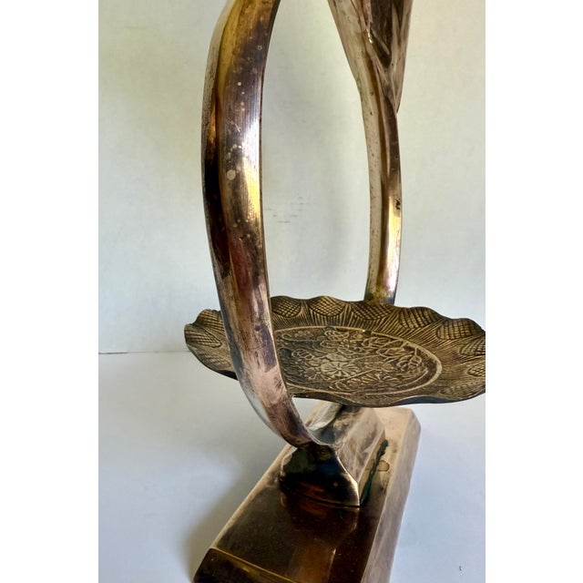 Metal Vintage Brass Parrot and Diplay Catchall Sculptural Decor For Sale - Image 7 of 12