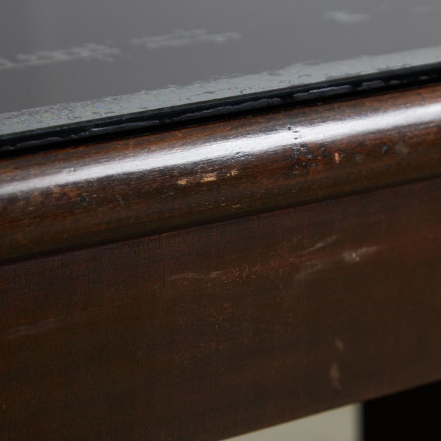 Large Robust Dining Table with Carved Legs and Glass Top For Sale - Image 17 of 18