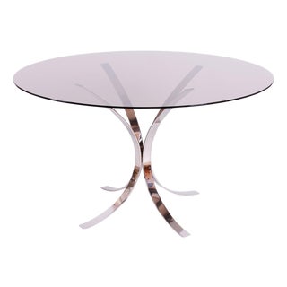 Mid-Century Modern Dining Table in Chrome and Glass by O. Borsani, 1960s For Sale