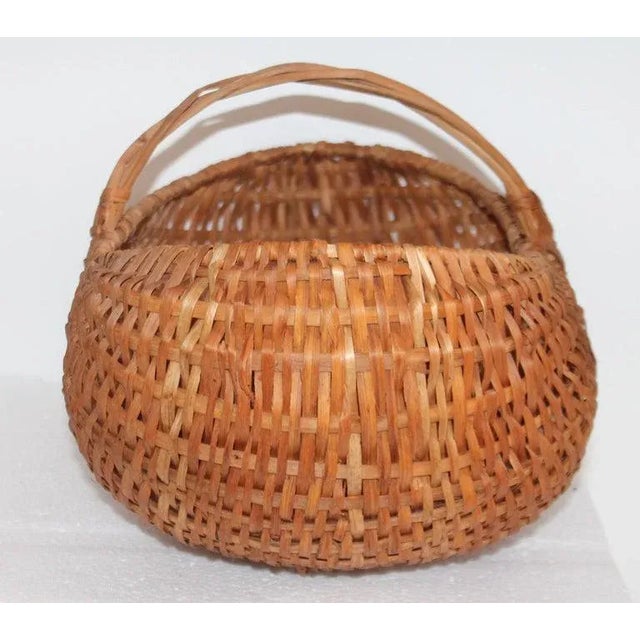 Rustic 19th Century Woven Buttocks Basket For Sale - Image 3 of 6