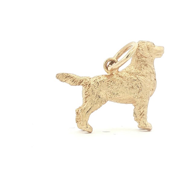 Contemporary A Vintage Golden Retriever Charm in 14k Yellow Gold For Sale - Image 3 of 5