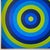 Blue Vintage Signed Op Art Concentric Circles Oil Painting For Sale - Image 8 of 13
