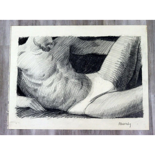 Late 20th Century Jim Mumby School Portfolio Graphite Drawing Unframed For Sale - Image 5 of 5