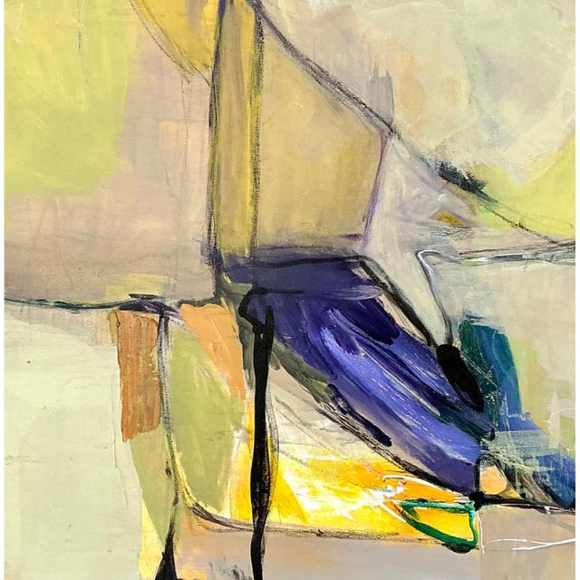 Vintage Abstract Expressionist Oil Painting on Canvas For Sale - Image 10 of 12