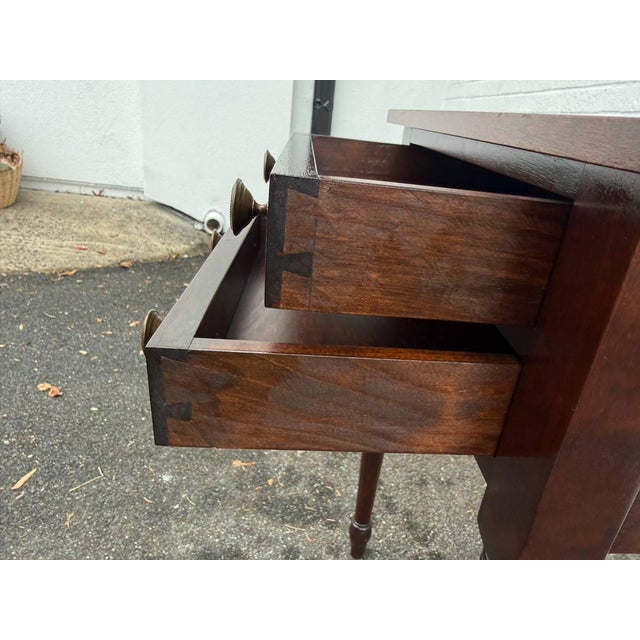 Vintage American Sheraton Two Drawer Nightstand Side Table For Sale - Image 9 of 13