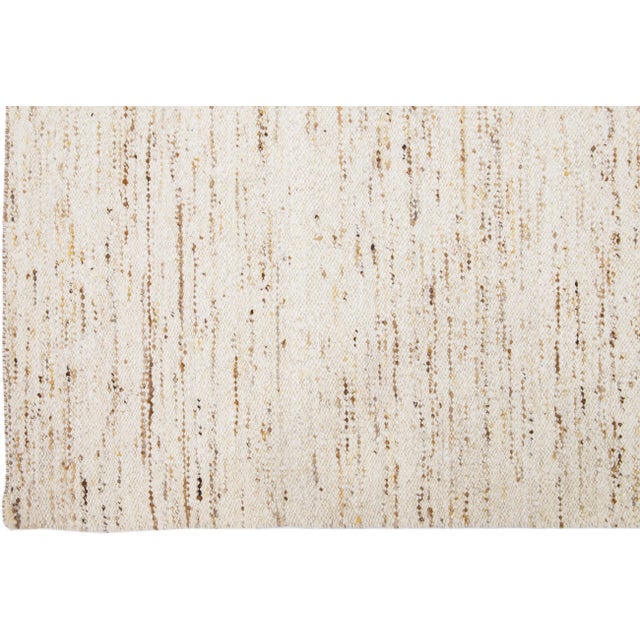 Modern Moroccan Handmade Wool Rug in Beige Natural Color by Apadana For Sale - Image 4 of 7