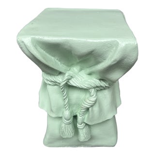 1980’s John Dickinson Attributed Draped Plaster Side Table Pedestal For Sale