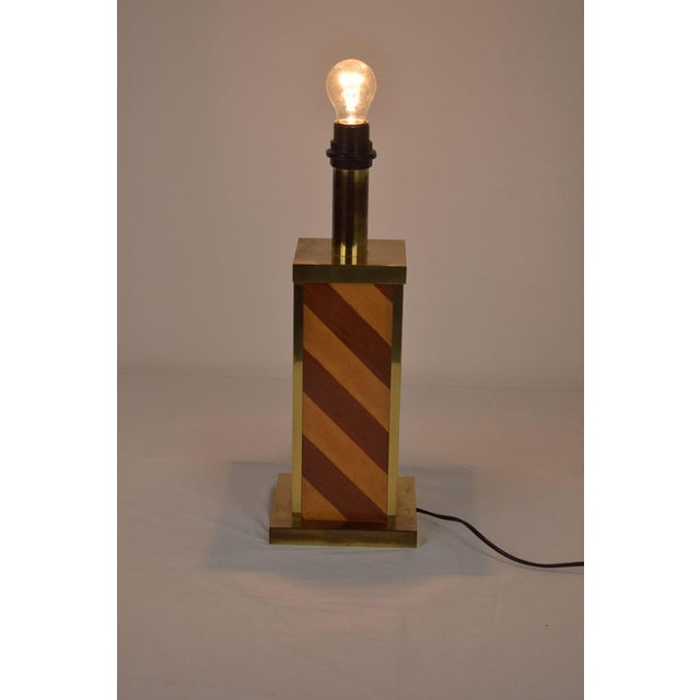 Table Lamp in Wood and Brass, Italy, 1970s For Sale - Image 8 of 14