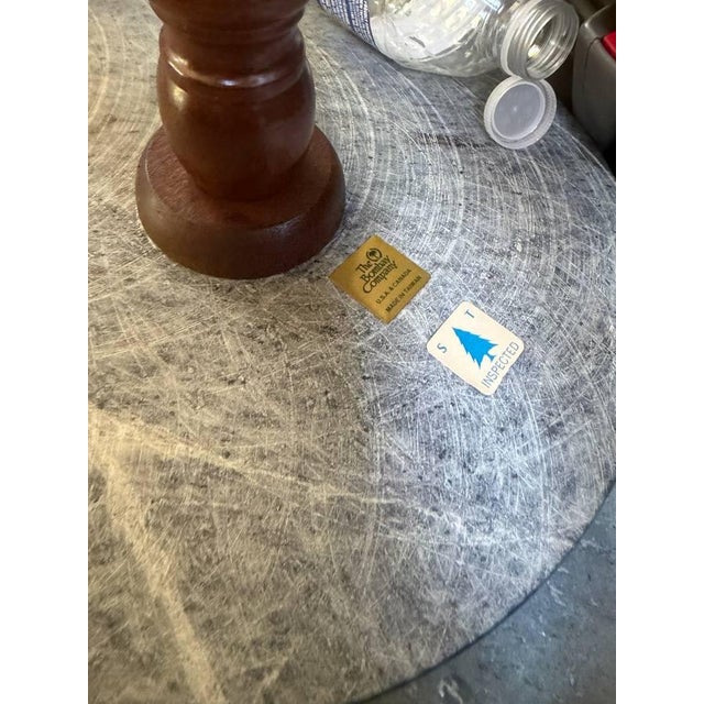 Late 20th Century Vintage Tripod Pedestal Base Marble Top Plant Stand by Bombay Company For Sale - Image 5 of 7