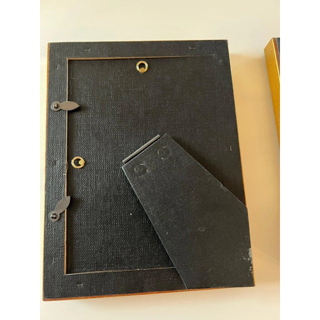 Pair of Vintage Italian Gold Wood Picture Frames Under Glass For Sale - Image 9 of 11