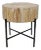 Mia Round Wood & Iron Side Table For Sale