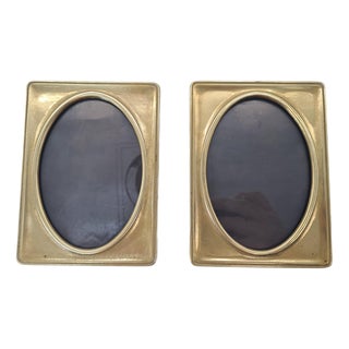 Vintage Brass Picture Frames, 1940s, Set of 2 For Sale
